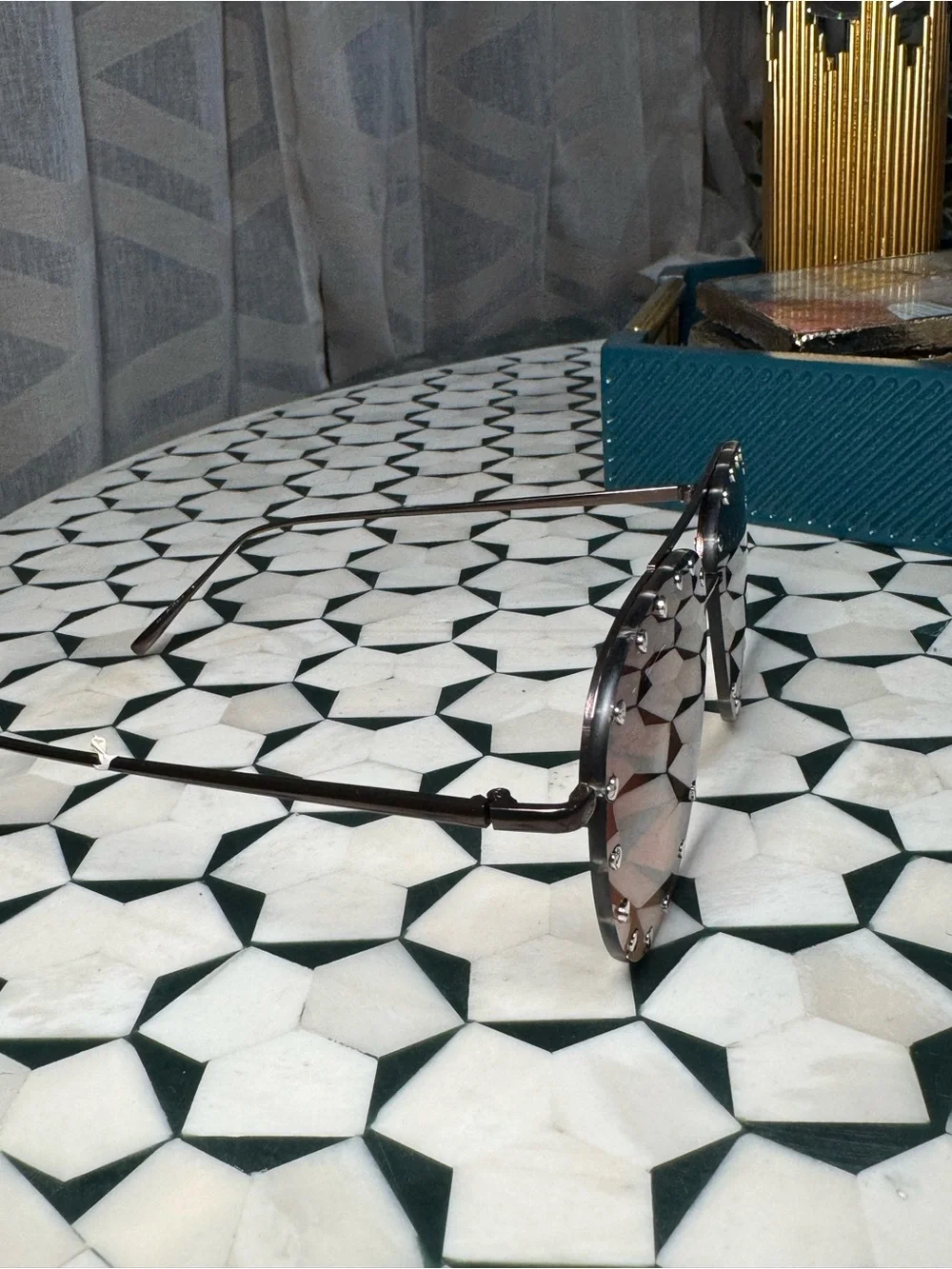 🕶️ Anthropologie I-SEA heart studded aviator Brown Sunglasses NWOT sunnies 🕶️